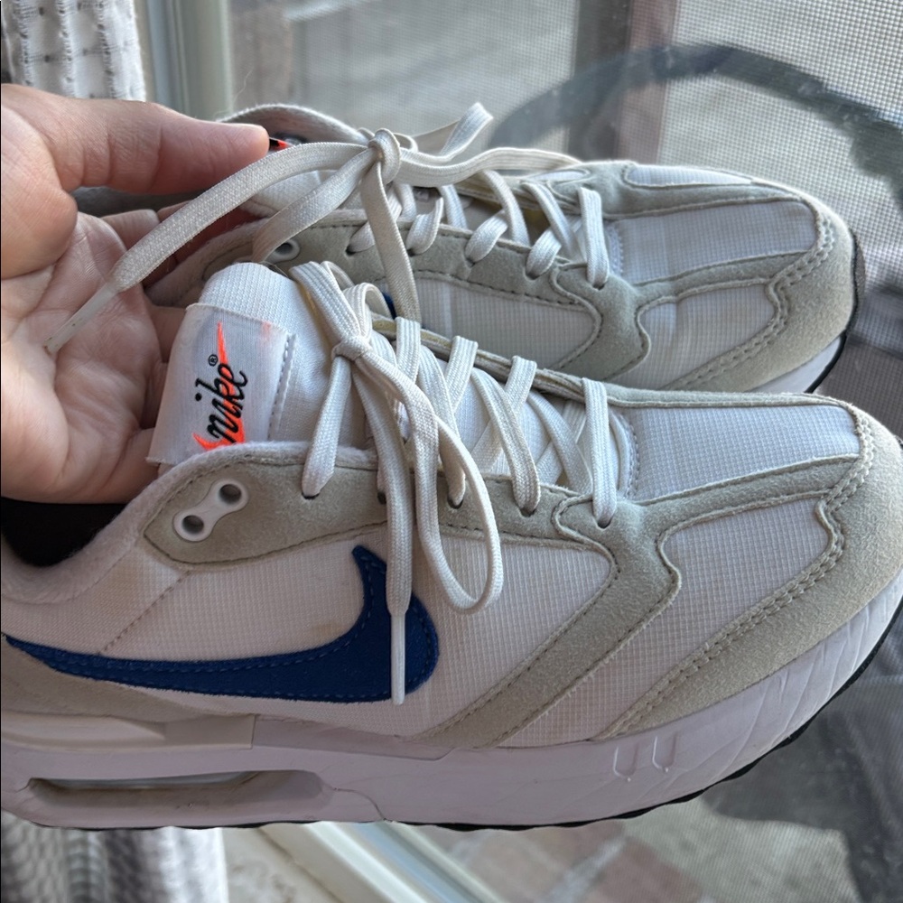 Nike White and Blue Athletic Shoes